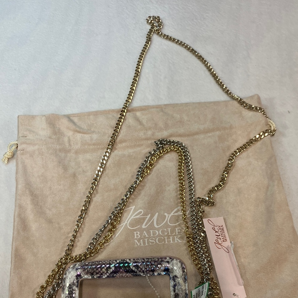 Chic Python Print Women's Bag with Gold Chain - image 4